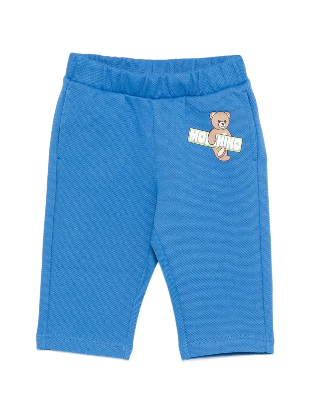 Moschino Kids teddy-logo trousers - Blu