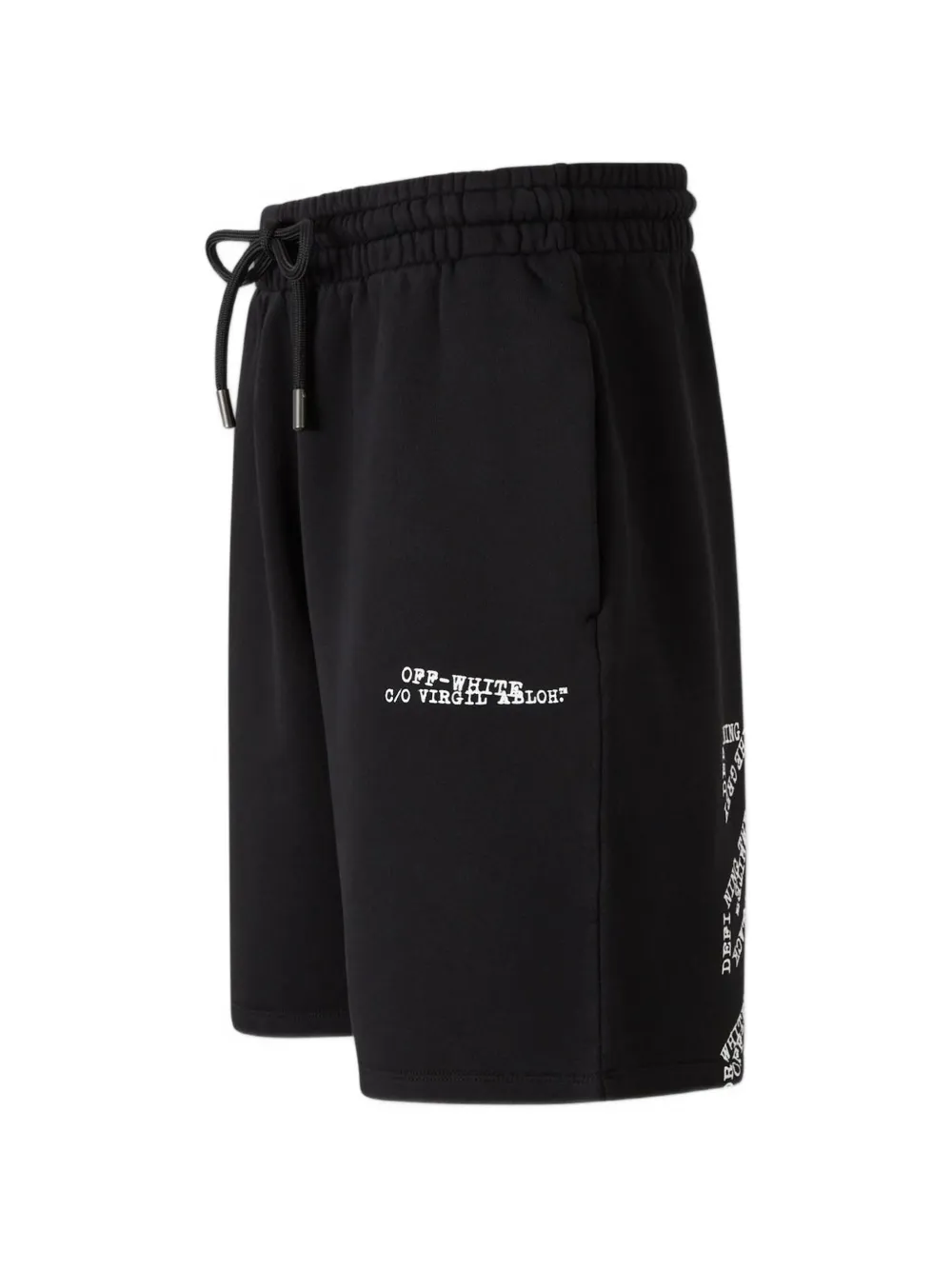 Off-White Shorts met trekkoord en print Zwart