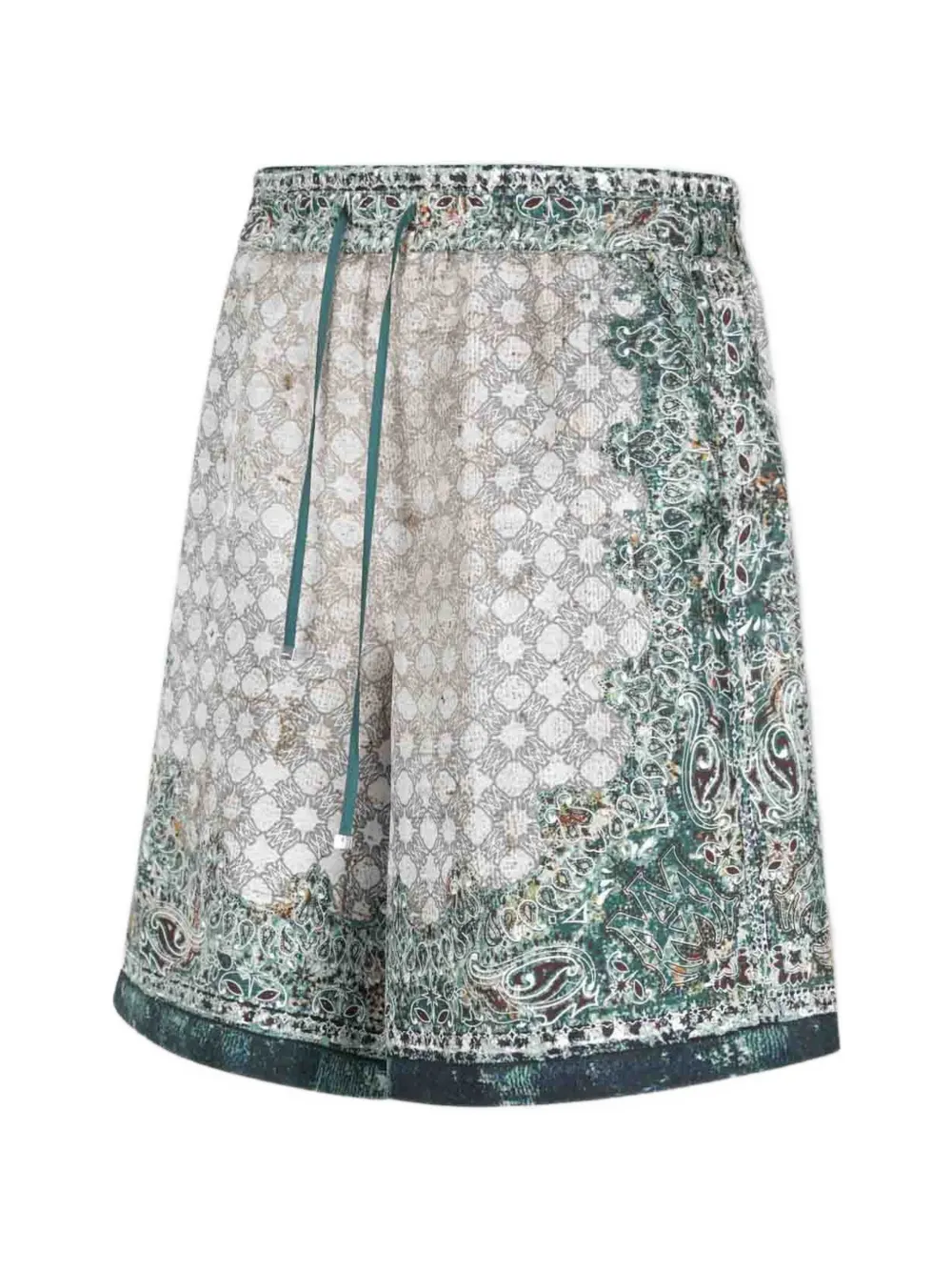 Amiri Multicolor Bandana Silk Bermuda In White