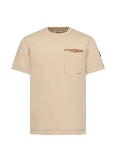 Moncler leather-trim cotton T-shirt