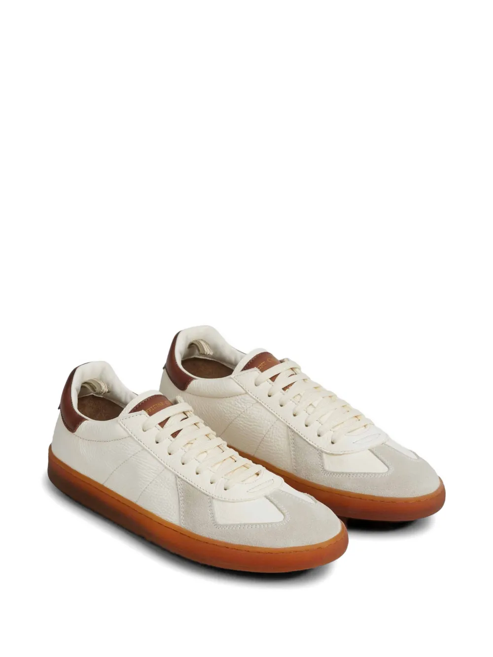 Officine Creative Militia 001 leren sneakers met vlakken Wit