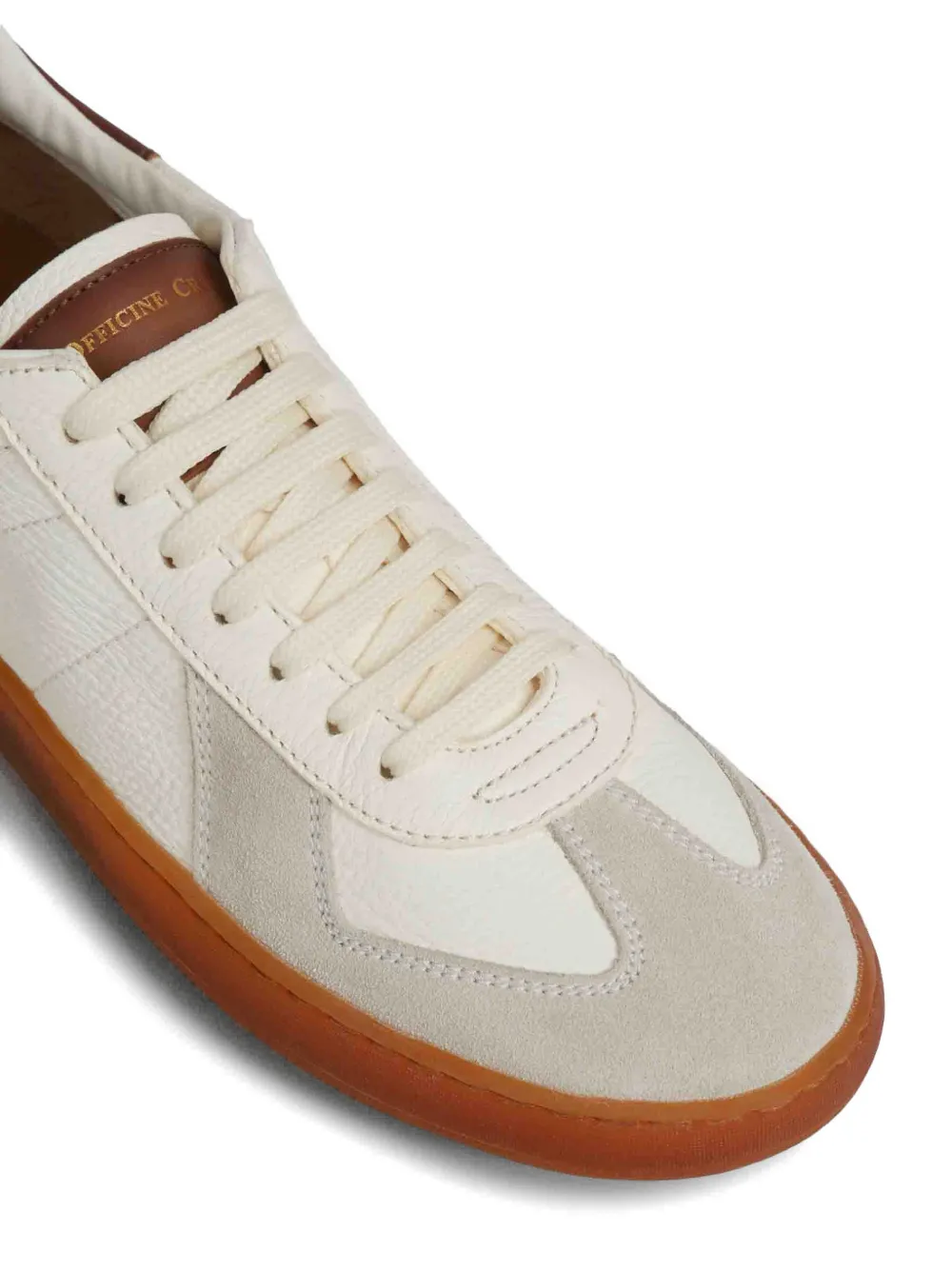 Officine Creative Militia 001 leren sneakers met vlakken Wit