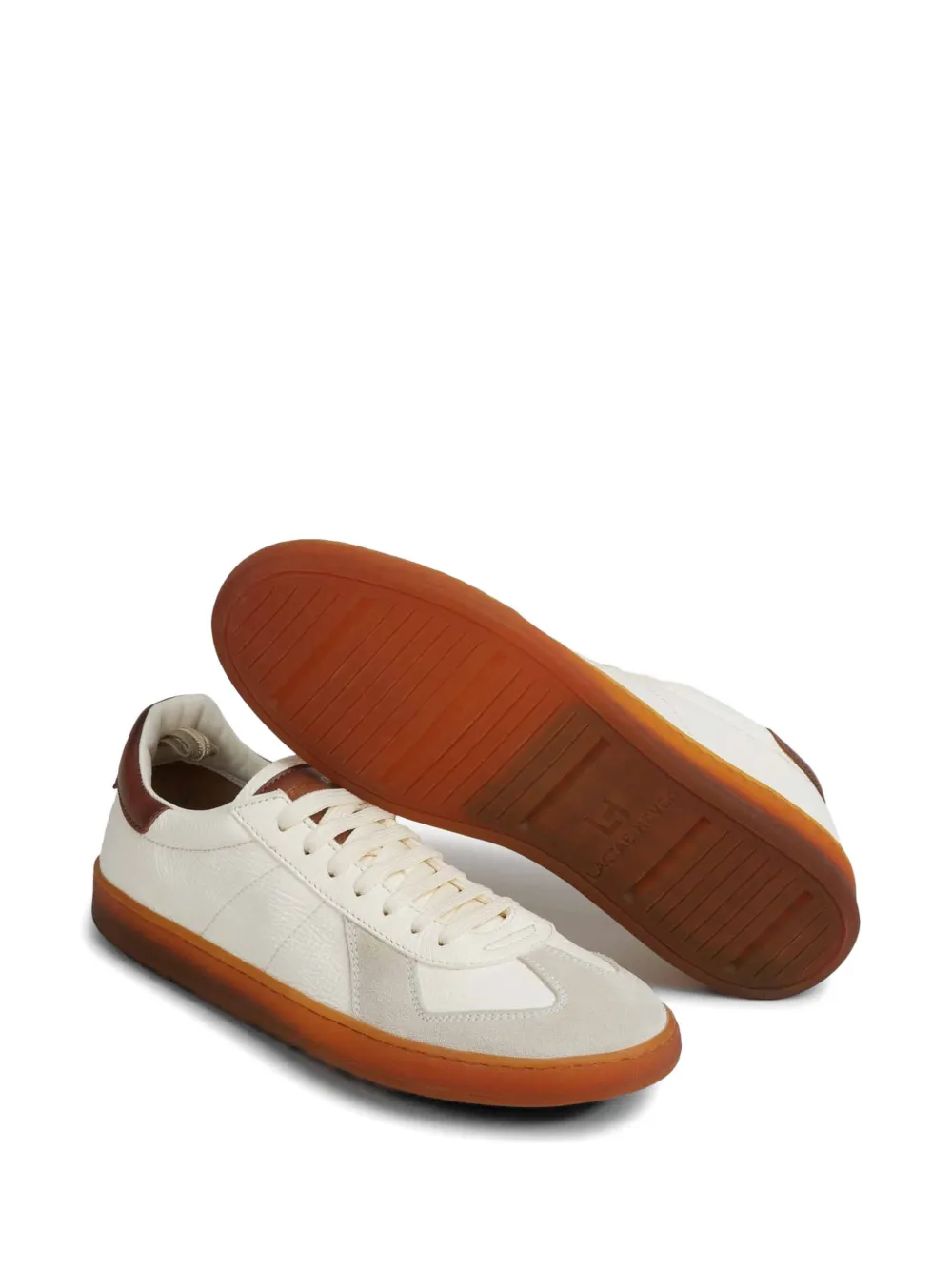 Officine Creative Militia 001 leren sneakers met vlakken Wit