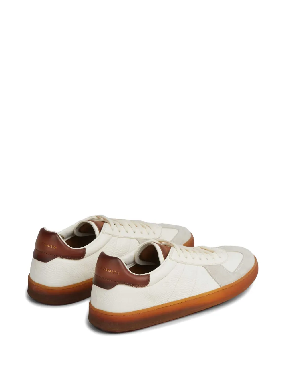 Officine Creative Militia 001 leren sneakers met vlakken Wit