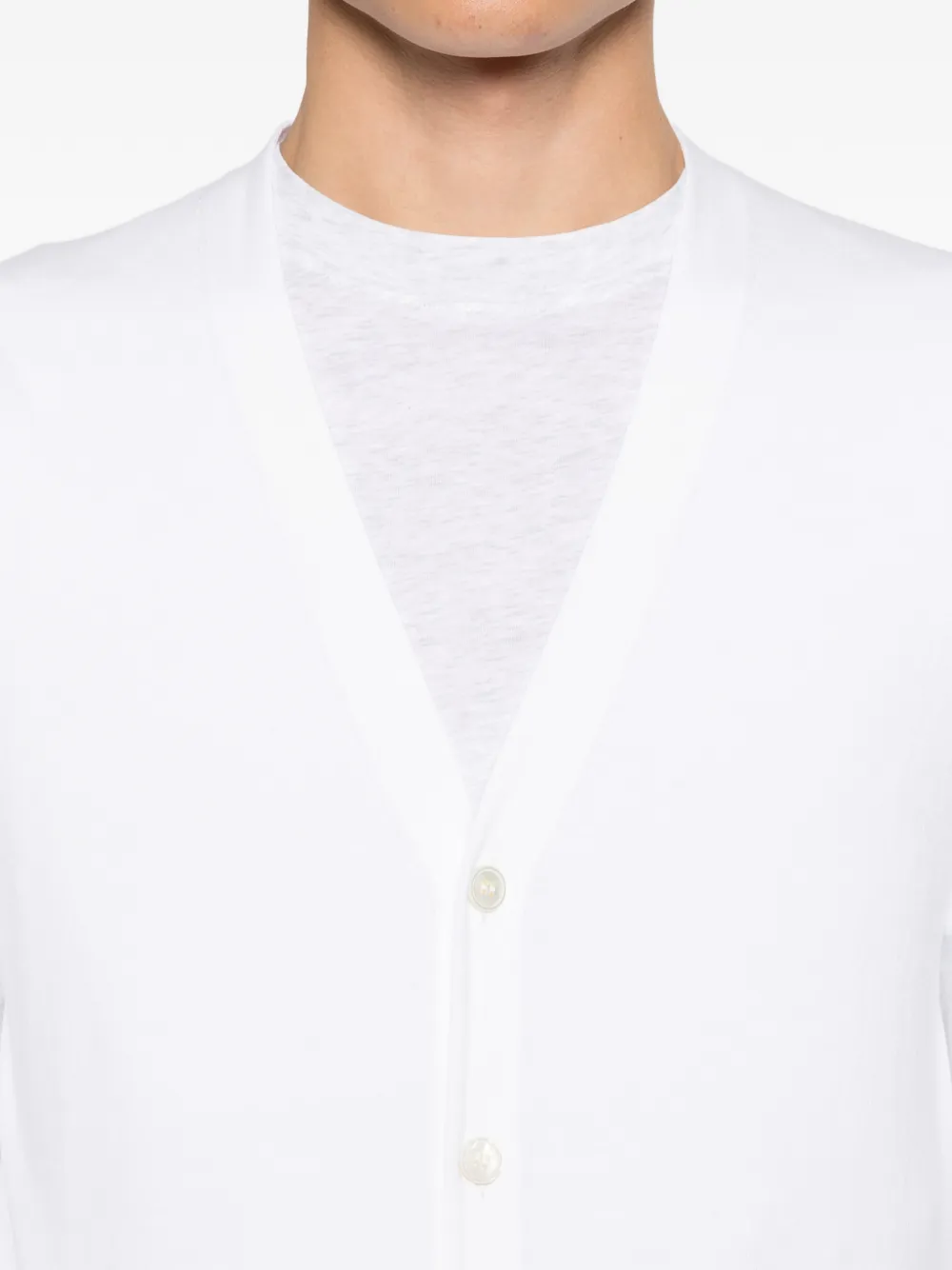 Gran Sasso Vest met V-hals en knoopsluiting Wit
