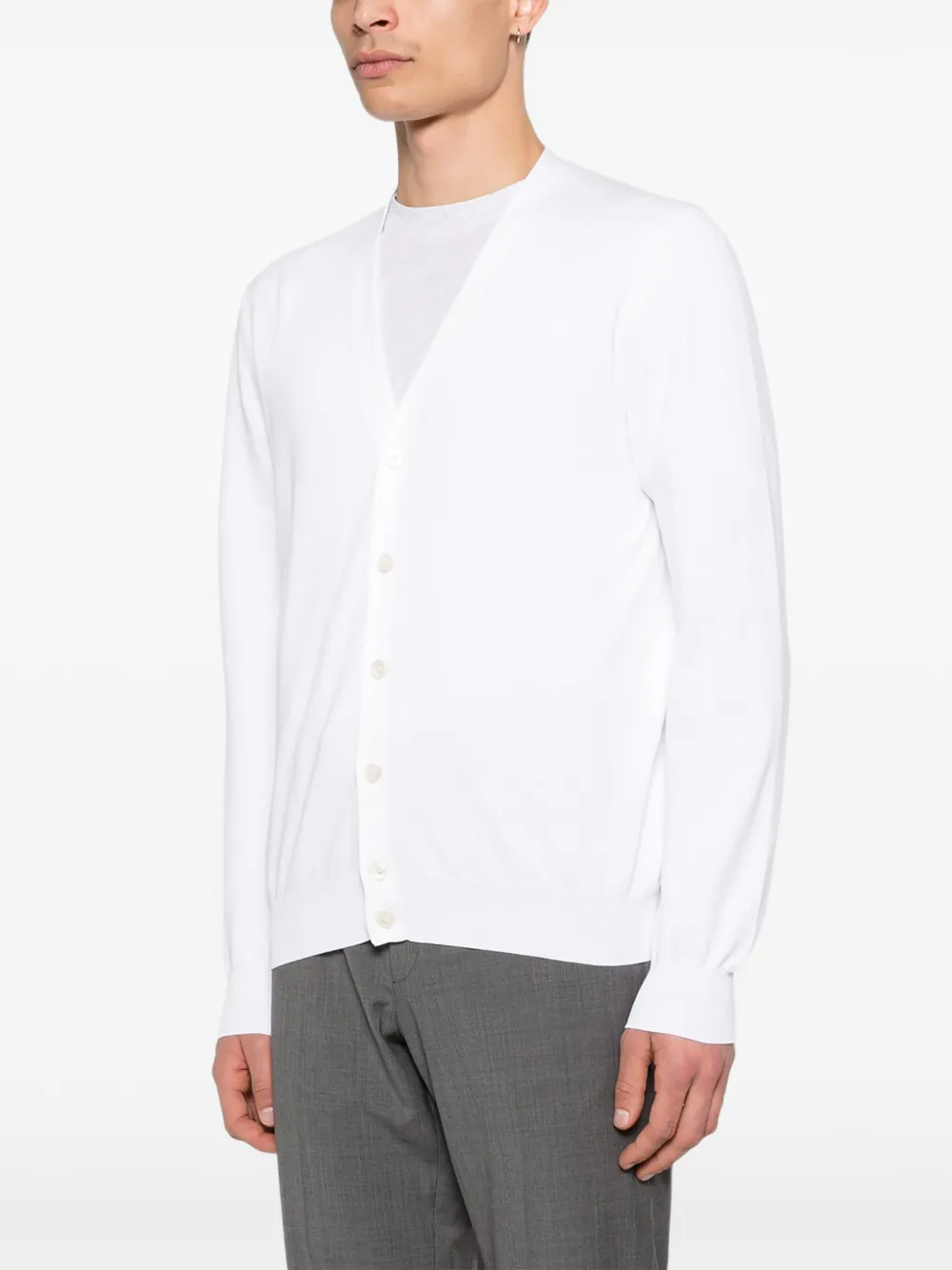 Gran Sasso Vest met V-hals en knoopsluiting Wit
