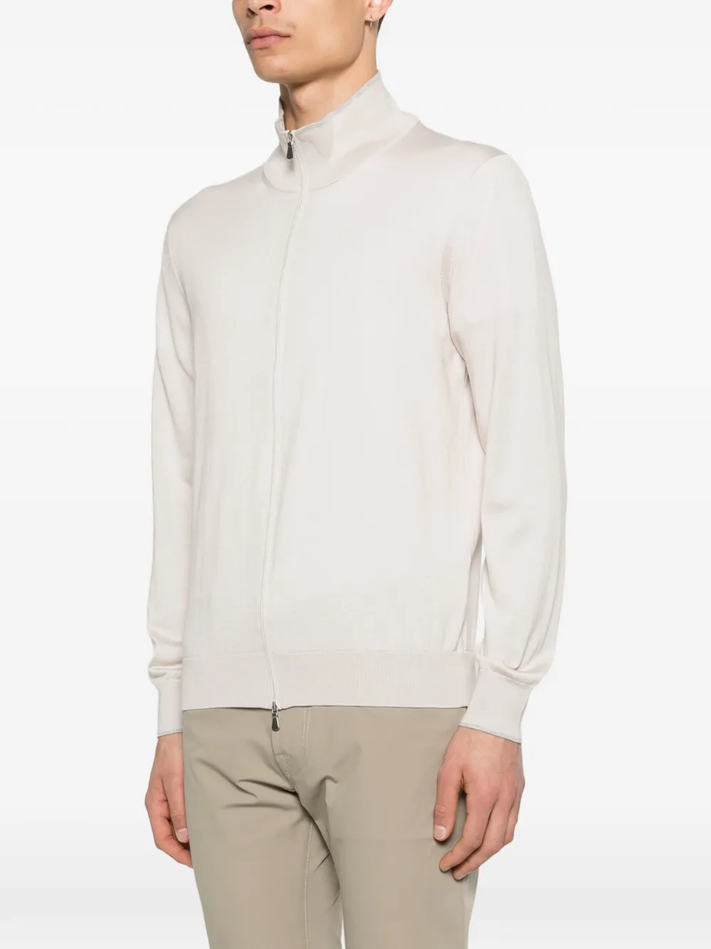  Gran Sasso Zip Cardigan - Neutrals 