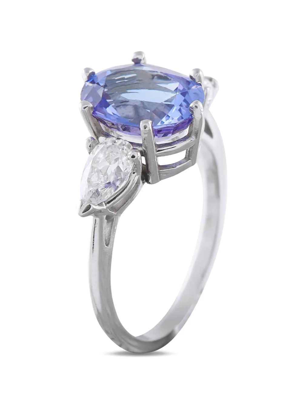 Pre-owned Lb Exclusive Tanzanite Diamond Ring In Silver