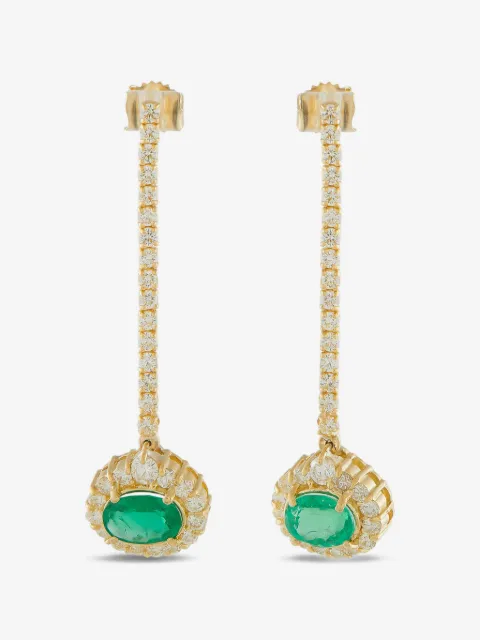 LB Exclusive diamond emerald drop earrings 