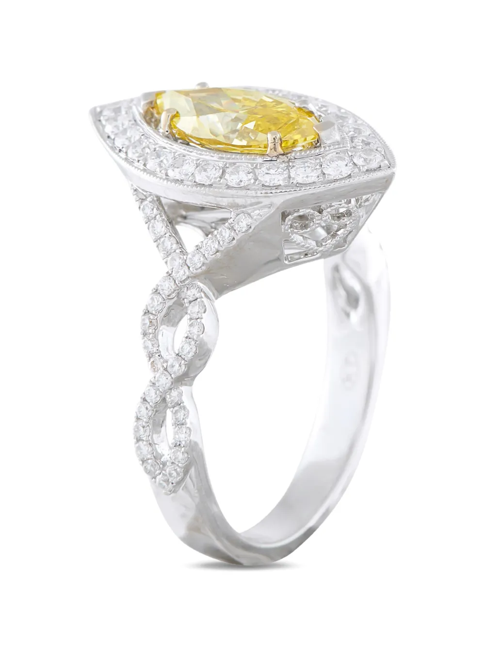 Pre-owned Lb Exclusive Diamond Ring In Silver