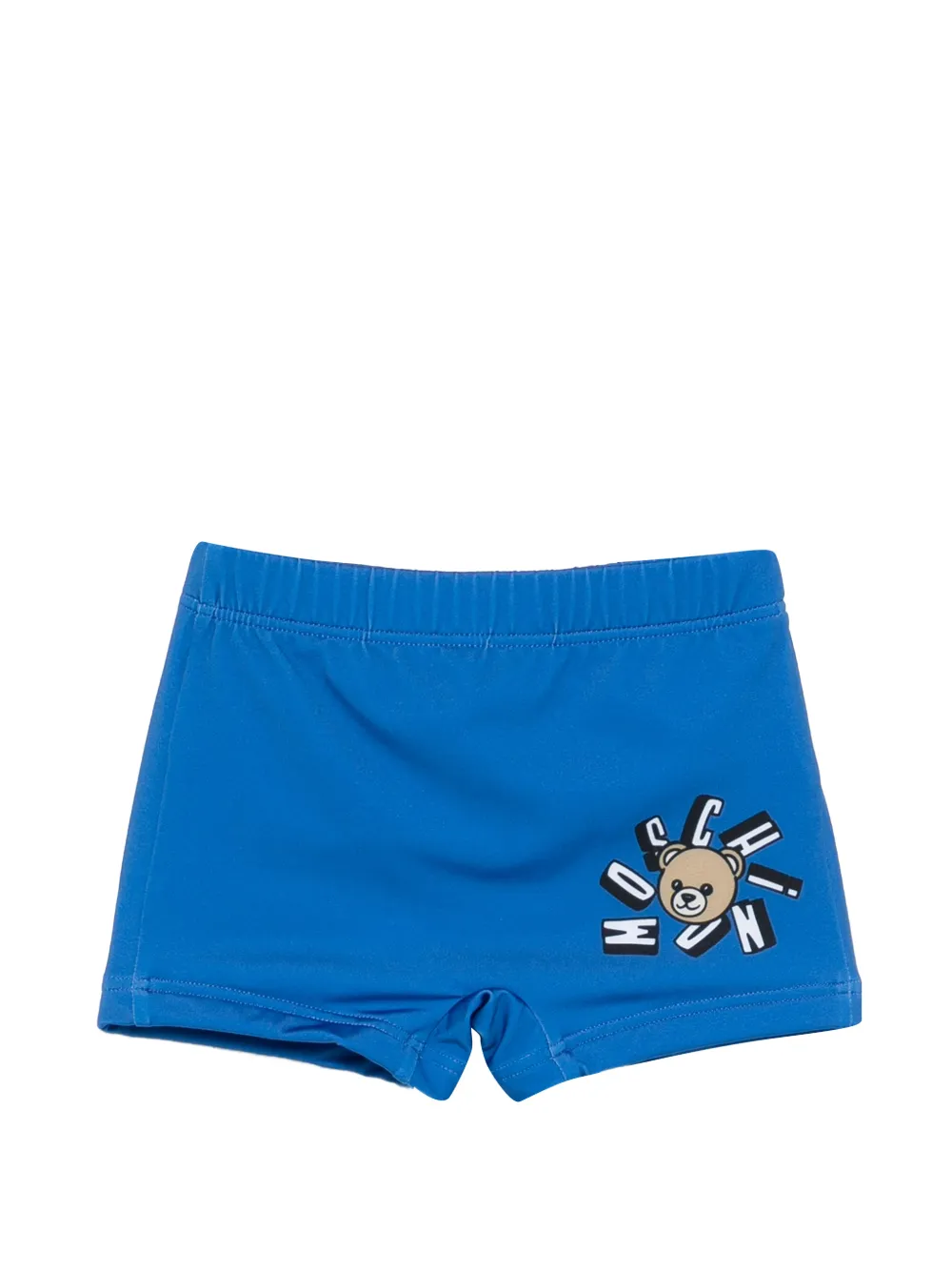 Moschino Kids bear graphic swim trunks - Blu