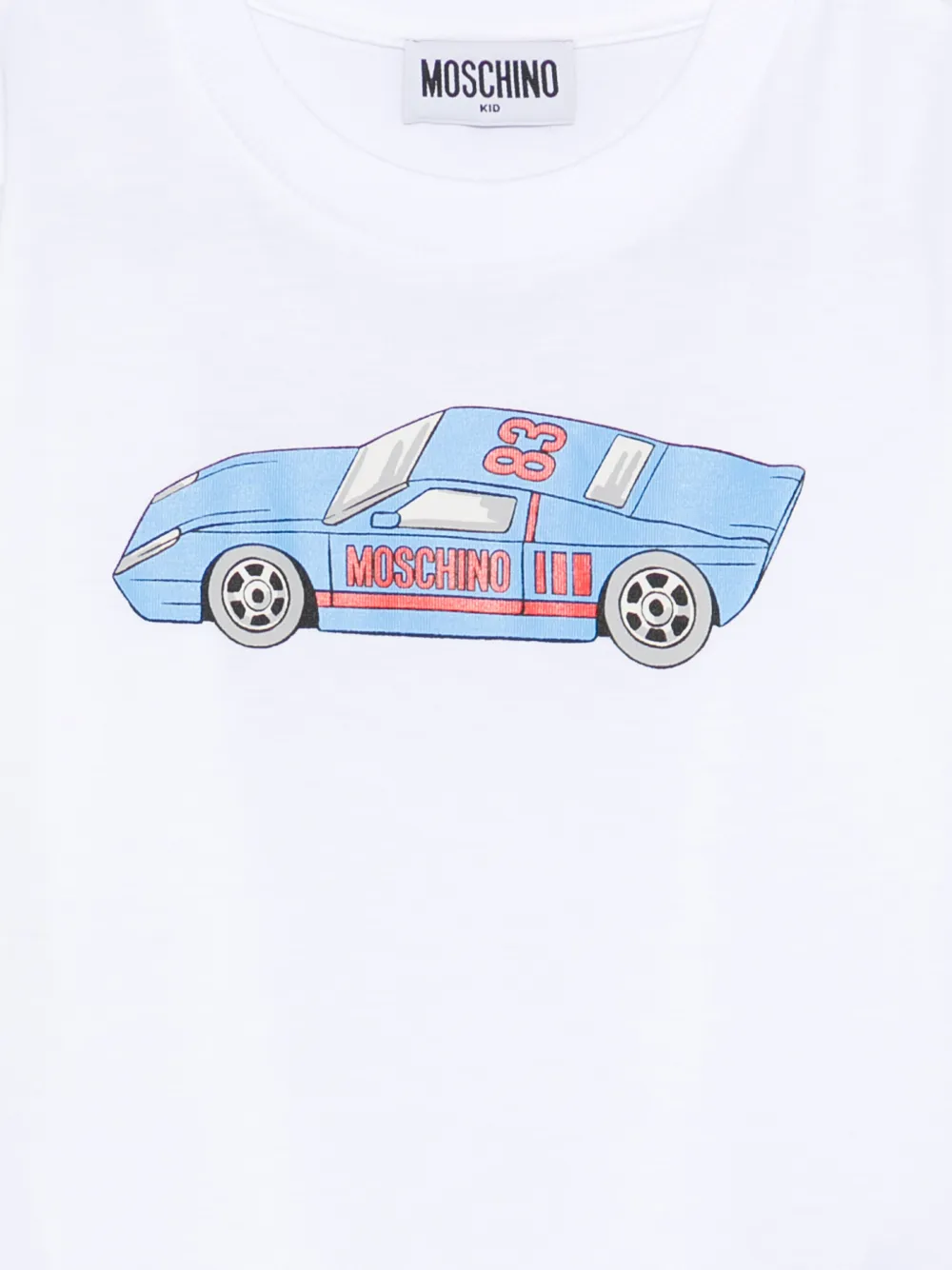 Moschino Kids T-shirt met autoprint en korte mouwen Wit