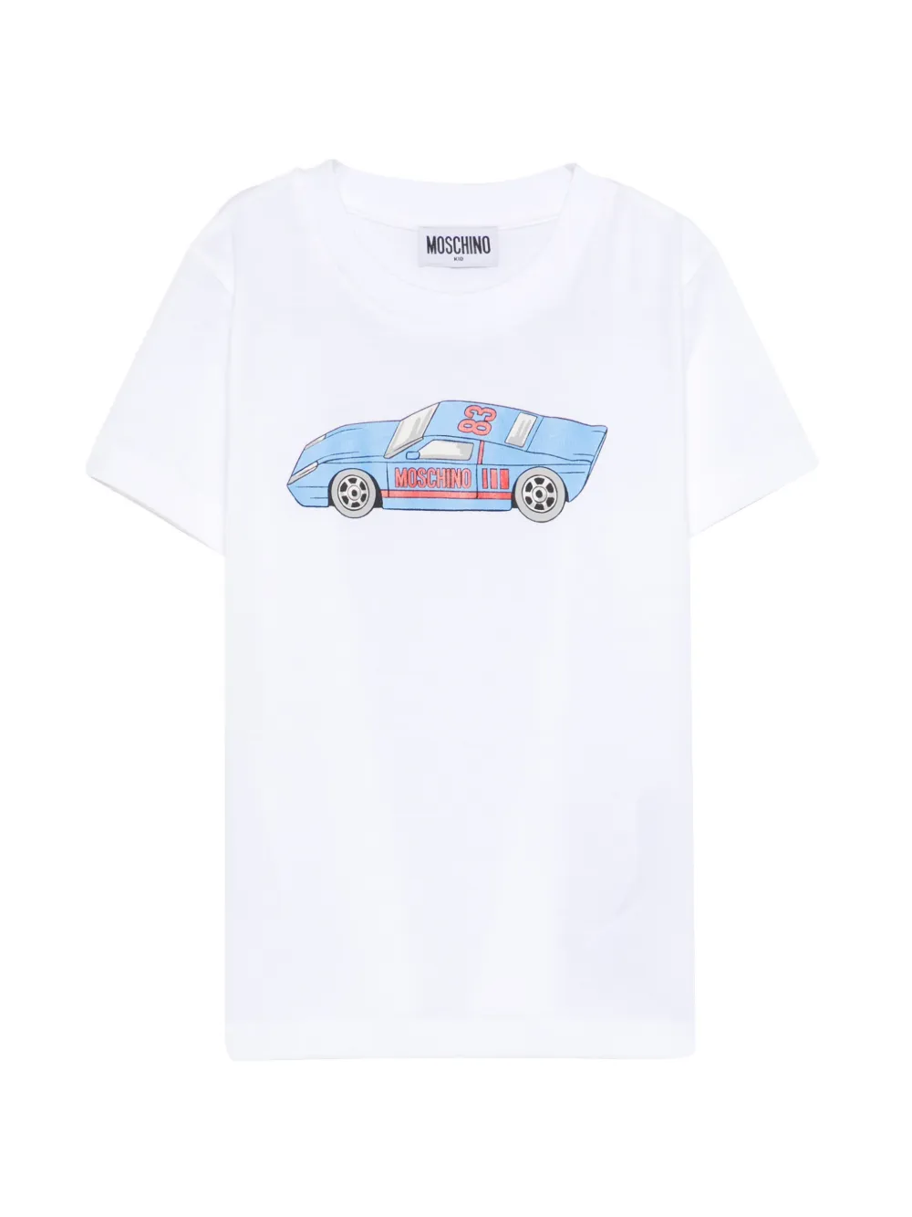 Moschino Kids short-sleeve car-print T-shirt - Bianco