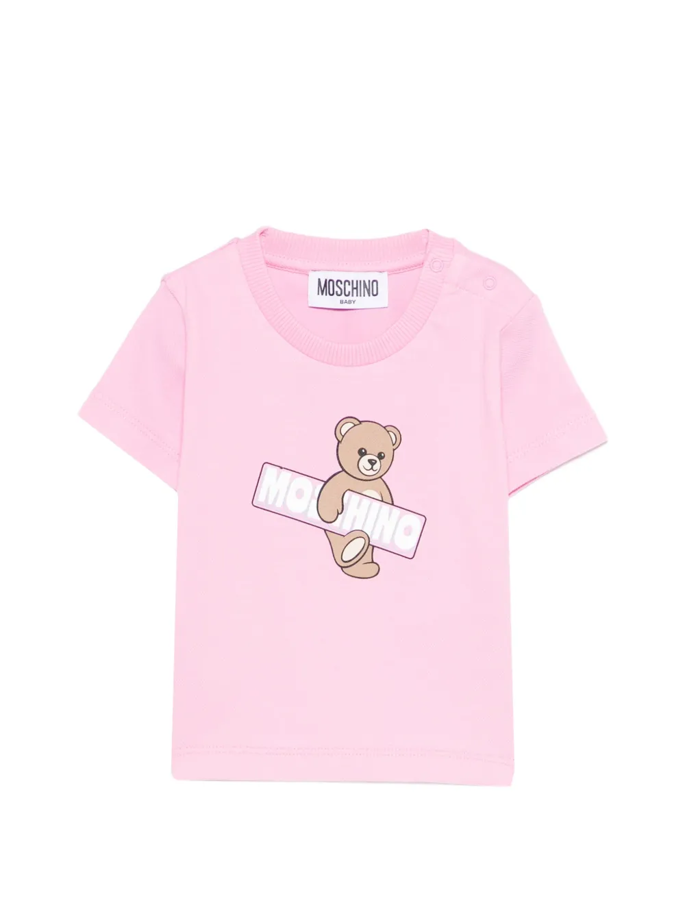 Moschino Kids teddy-print T-shirt - Rosa