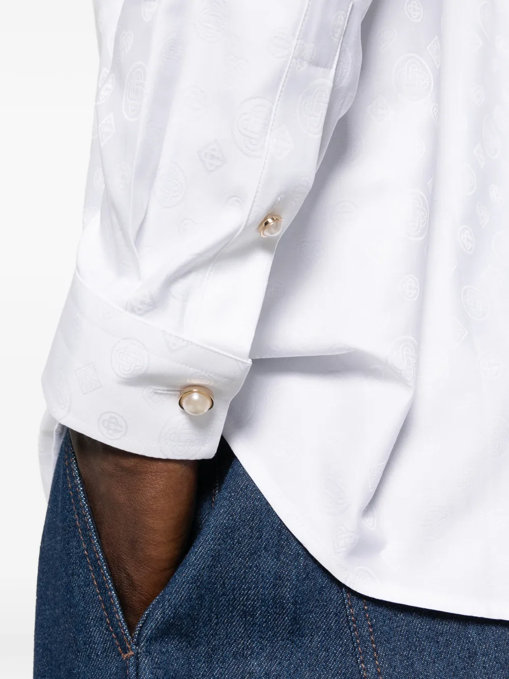 Casablanca Shirt met monogram Wit