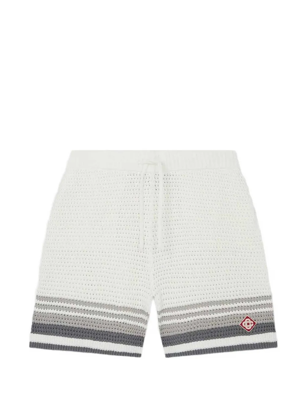Casablanca Cotton Tennis Crochet Shorts In White