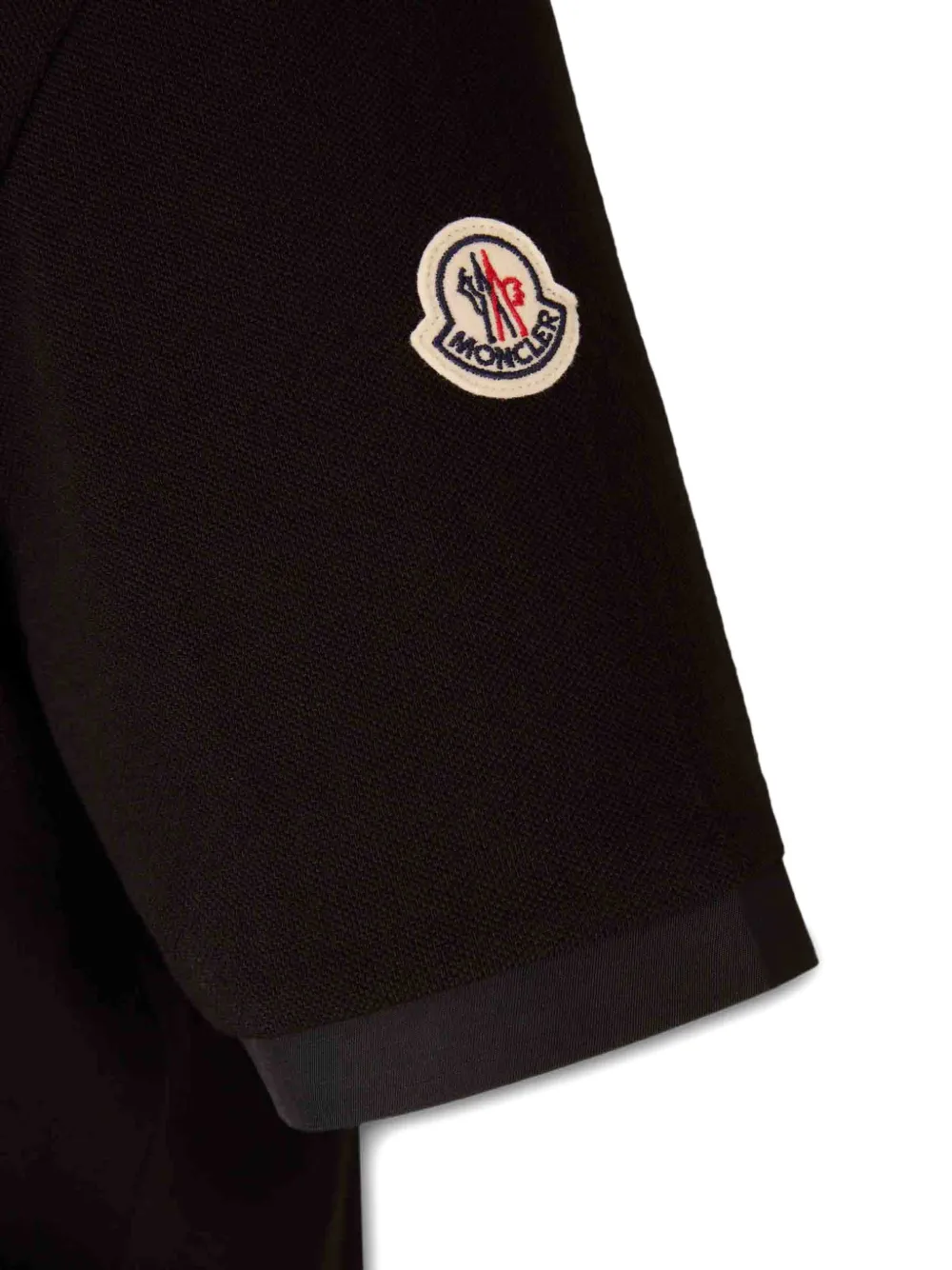 Moncler Poloshirt met gestikt logo en korte mouwen Zwart