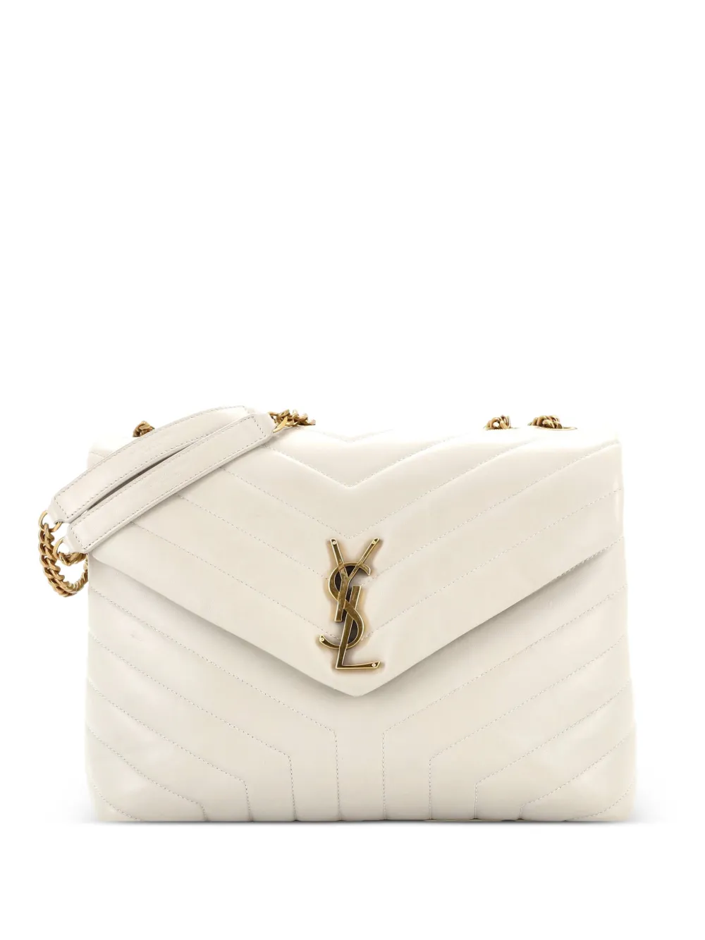 Saint Laurent Pre-Owned Loulou Matelasse Chevron Leather Medium shoulder bag - Toni neutri