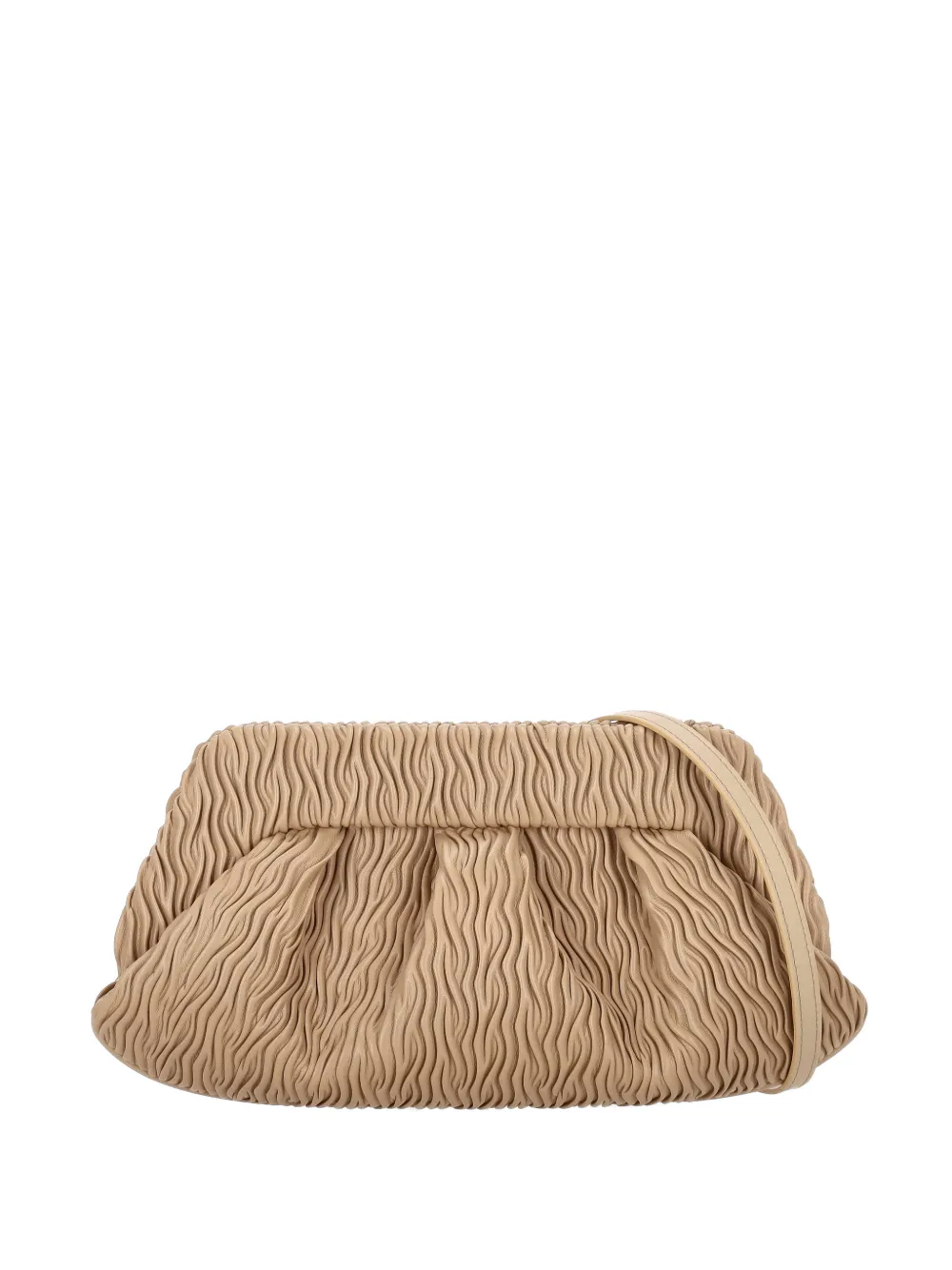 Themoirè Tia gathered clutch bag - Toni neutri