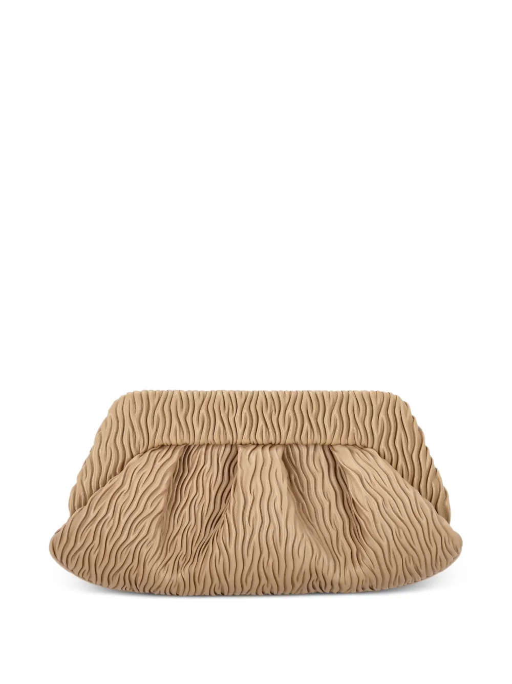 Themoirè Tia gesmockte clutch Beige