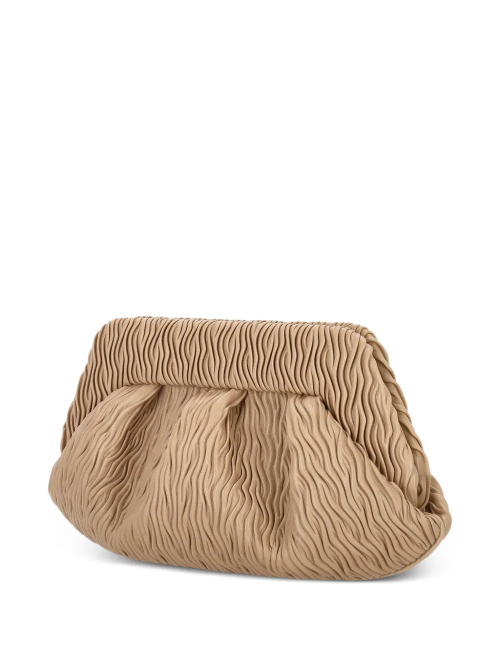Themoirè Tia gesmockte clutch Beige