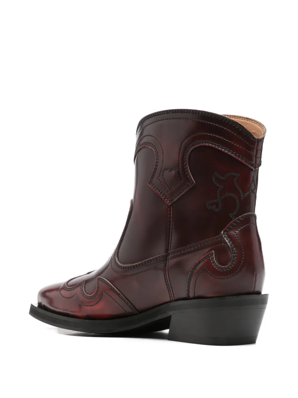 GANNI topstitched boots Paars