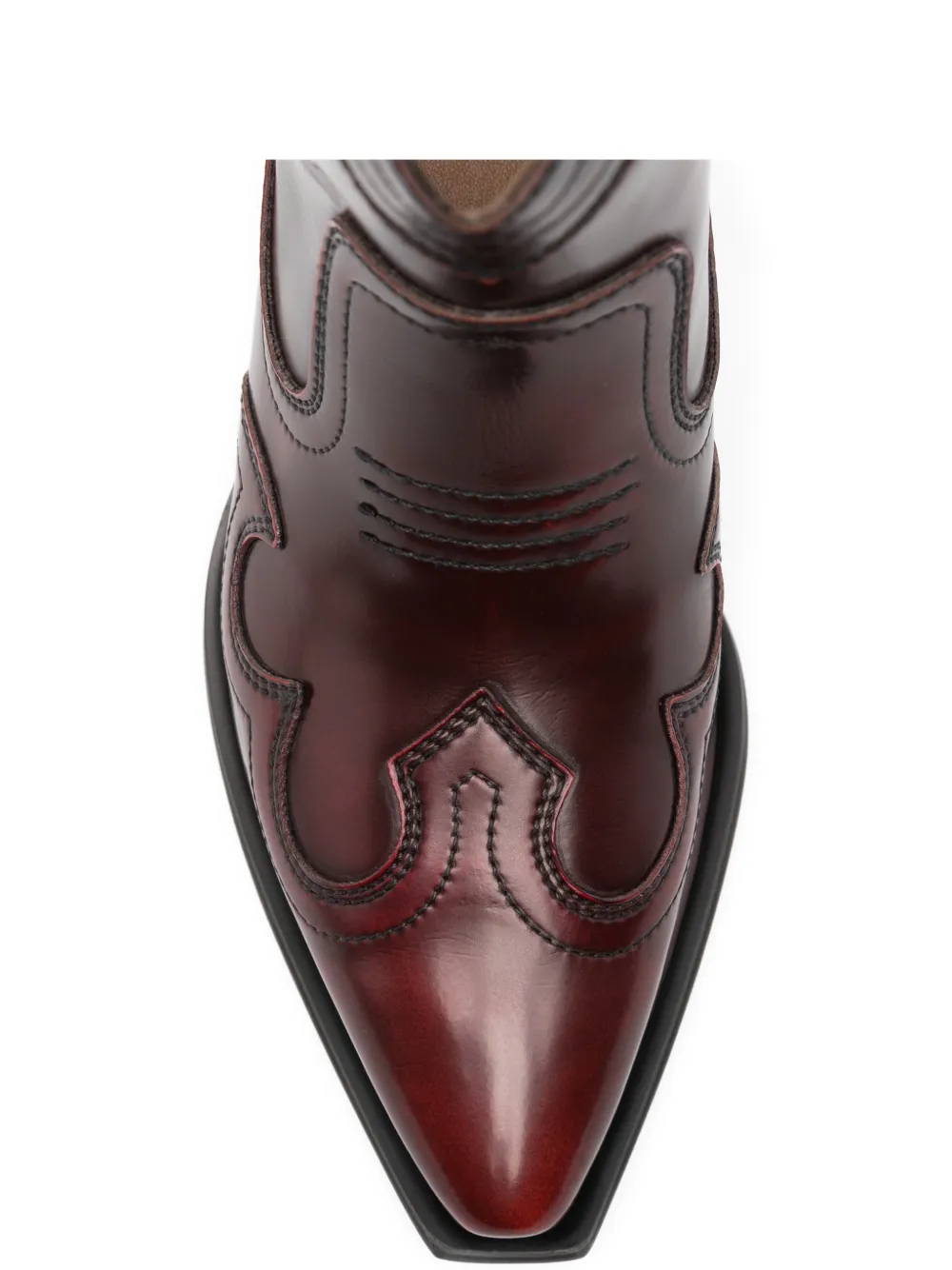 GANNI topstitched boots Paars