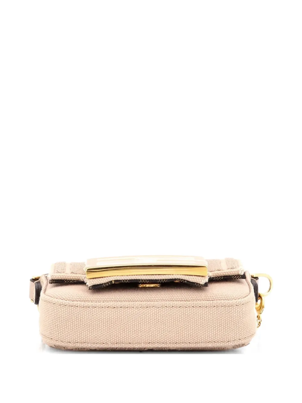 Chain Baguette Charm Bag Zucca Embroidered Canvas Nano Crossbody Bag