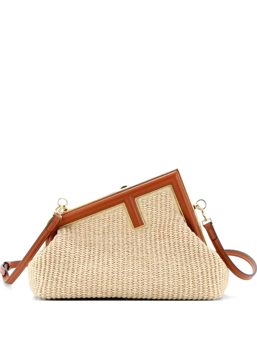 Fendi Pre-Owned Borsa a spalla First piccola in rafia - Marrone