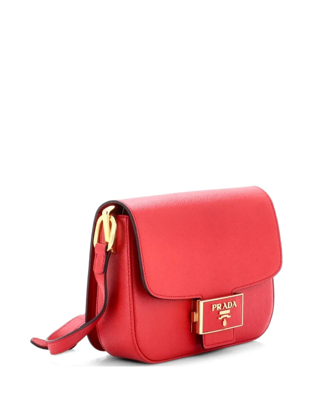 Embleme Flap Bag Saffiano Leather Small Shoulder Bag