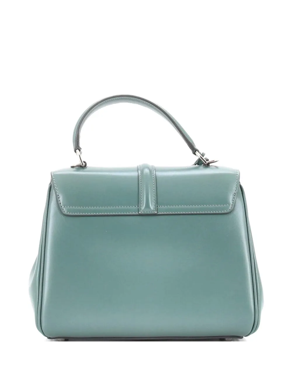 Celine Pre-owned 16 Top Handle Bag Smooth Calfskin Small Satchel in Green, view 2