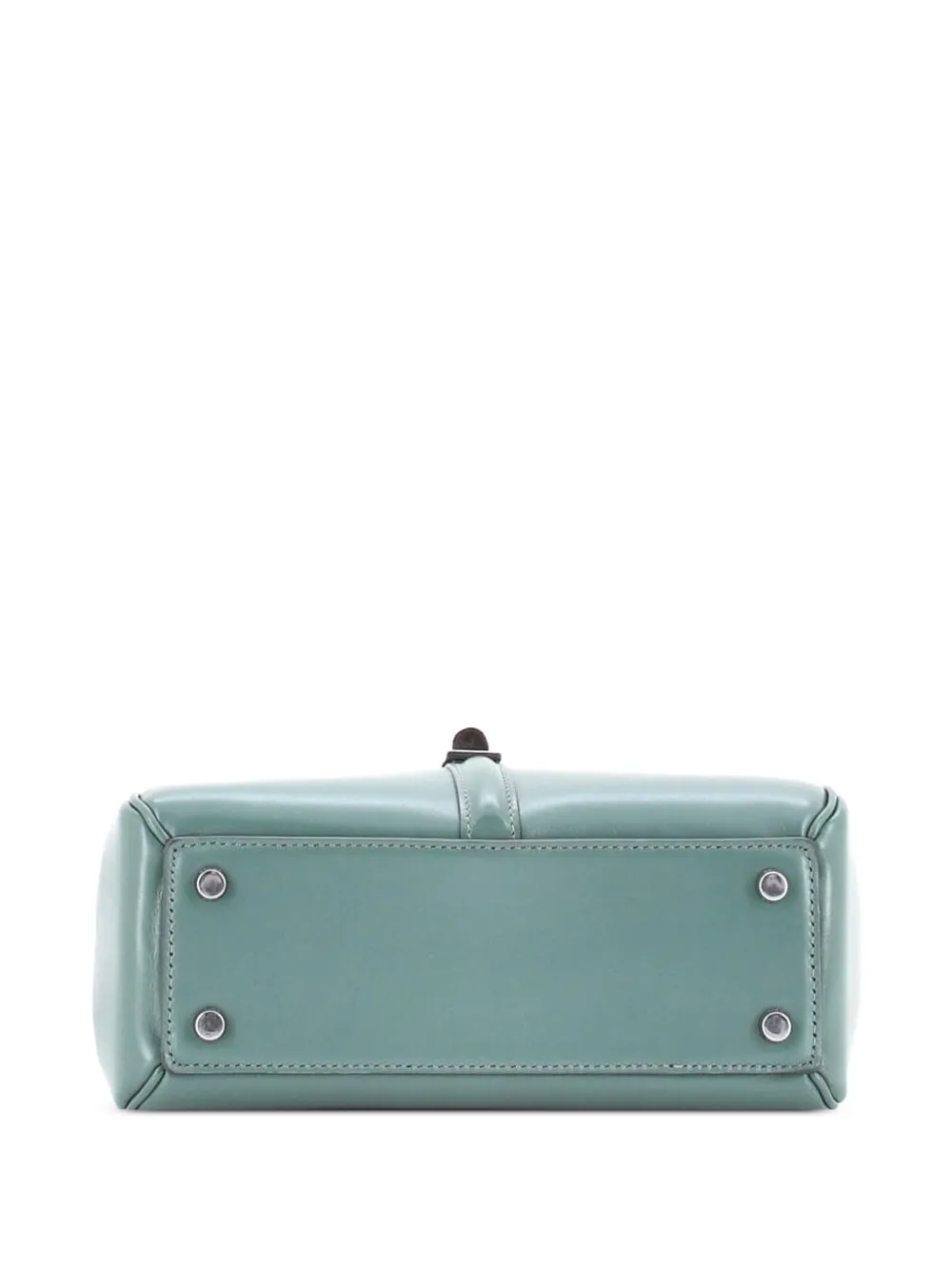 Celine Pre-owned 16 Top Handle Bag Smooth Calfskin Small Satchel in Green, view 4