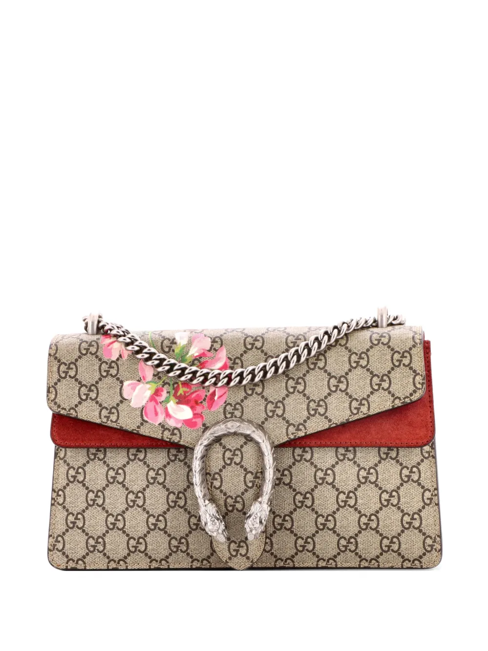 Gucci Pre-Owned Borsa a spalla Dionysus media in tela cerata GG con stampa a fiori - Rosso