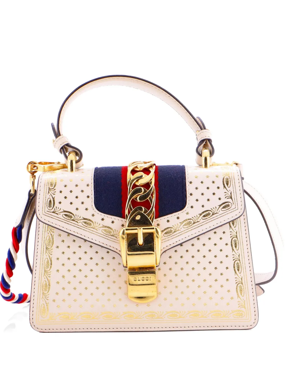 Gucci Pre-Owned Borsa a spalla Sylvie mini in pelle con manico e stampa - Toni neutri