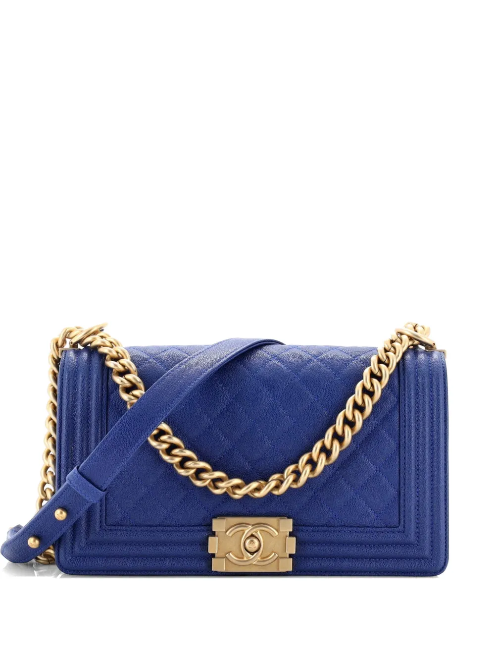 CHANEL Pre-Owned Borsa a tracolla Boy Flap media - Blu
