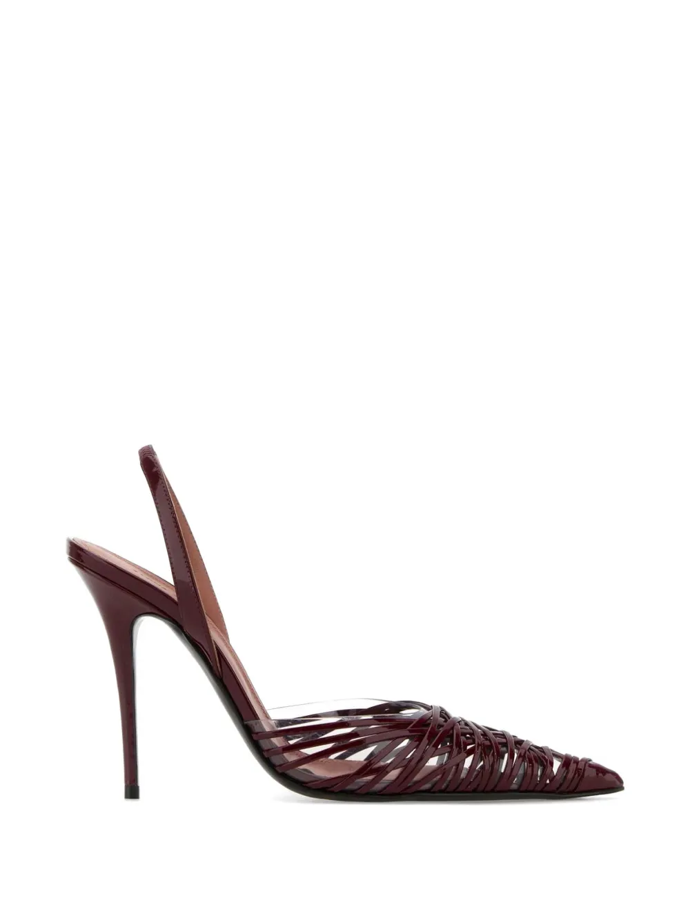 Amina Muaddi Lori woven leather pumps Rood