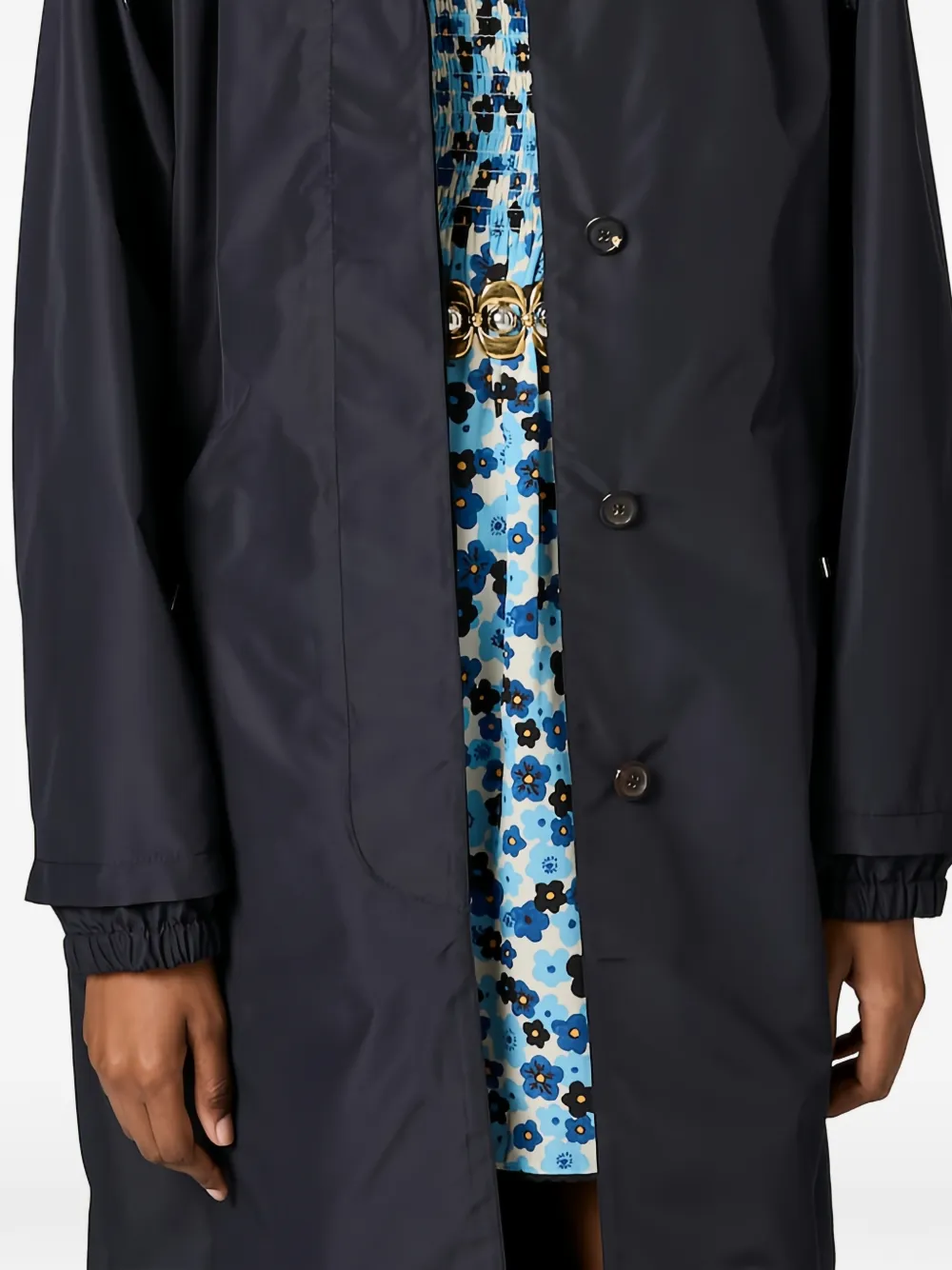 Miu Jas met capuchon en trekkoord Blauw