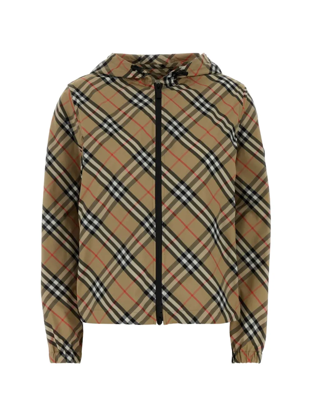 Burberry checked hooded jacket - Nude