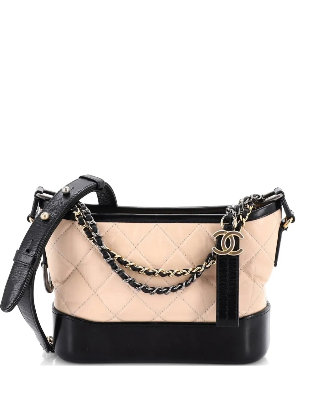 CHANEL Pre-Owned Borsa passepartout Gabrielle piccola in pelle di vitello trapuntata - Nero