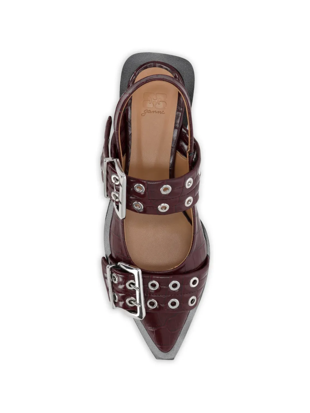 GANNI Ballerina's met gesp Paars