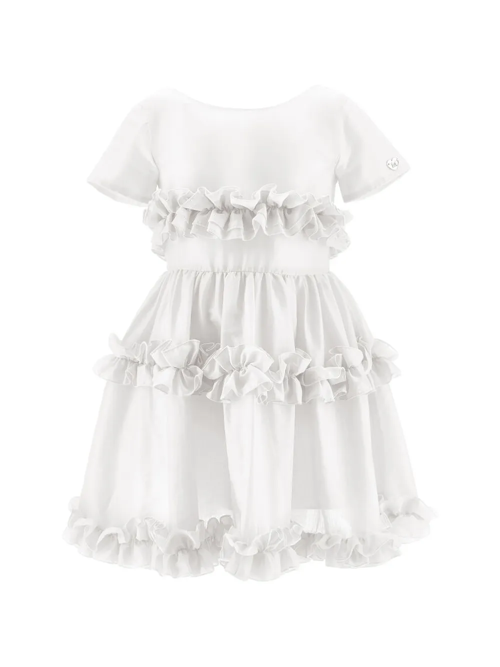 Monnalisa ruffled dress - Bianco