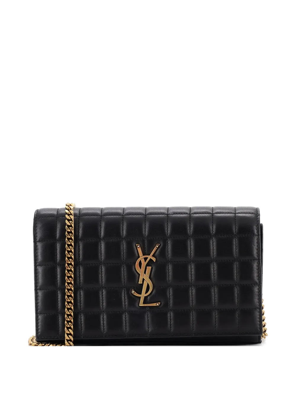 Saint Laurent Pre-Owned Cassandre Wallet on Chain Quilted Leather Medium crossbody bag - Nero