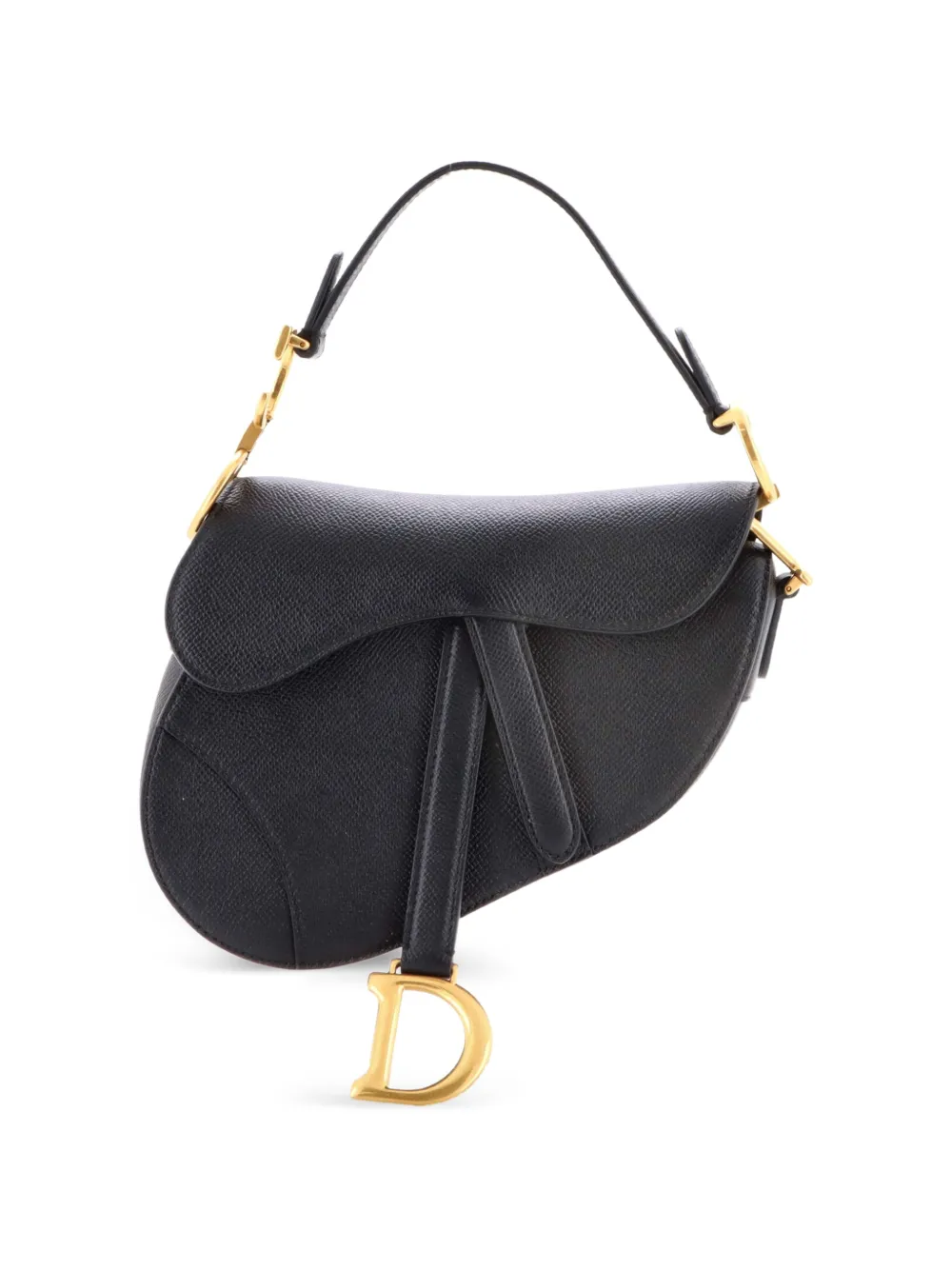 Christian Dior Pre-Owned Borsa a spalla Saddle mini in pelle - Nero