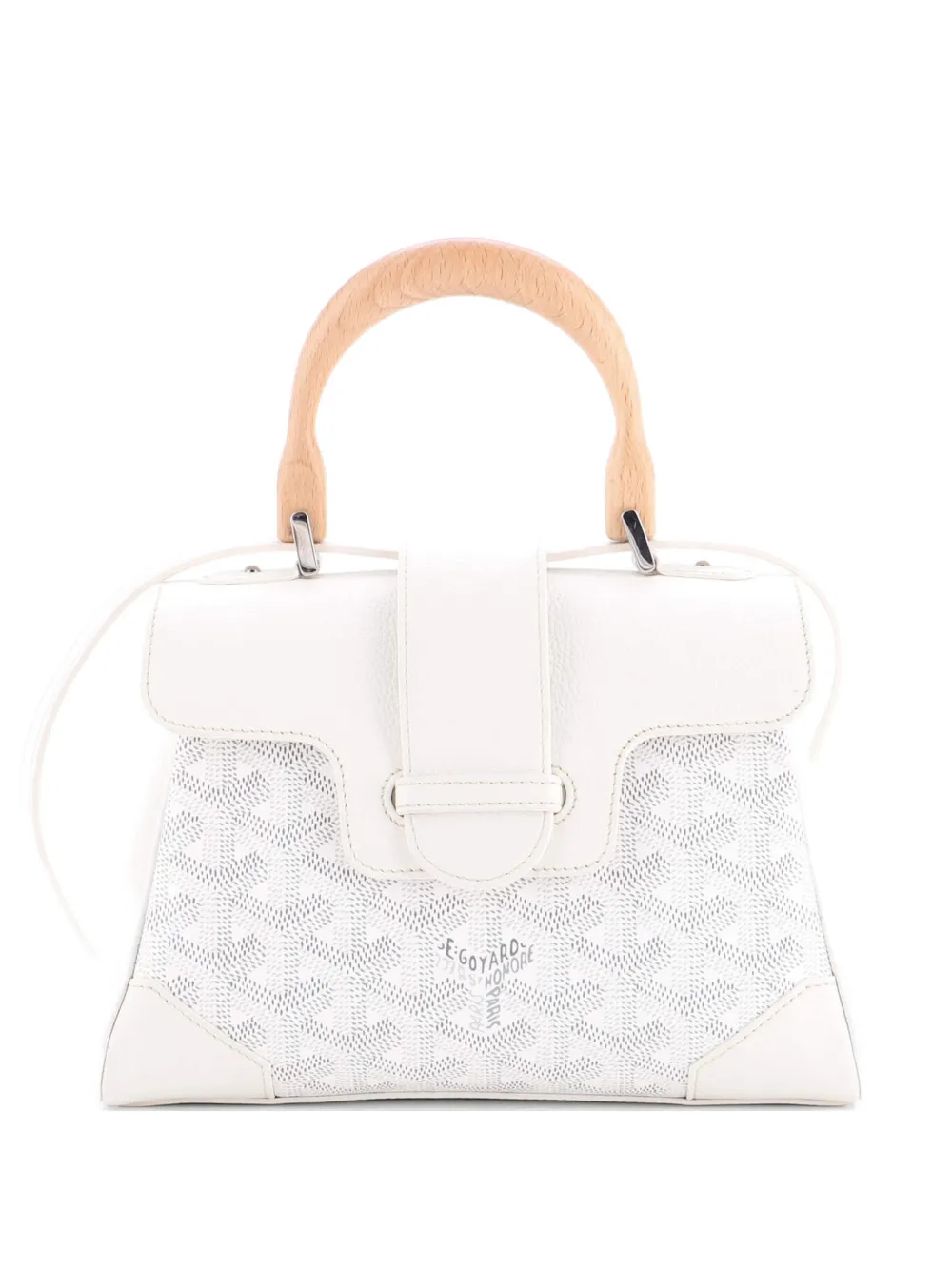 Goyard Pre-Owned Borsa a spalla Saigon mini in pelle e tela cerata con manico - Bianco