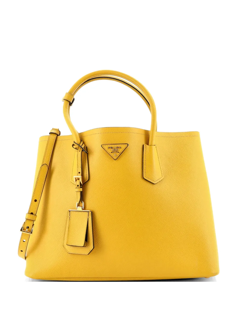 Prada Pre-Owned Cuir Double Saffiano Leather Medium tote bag - Giallo