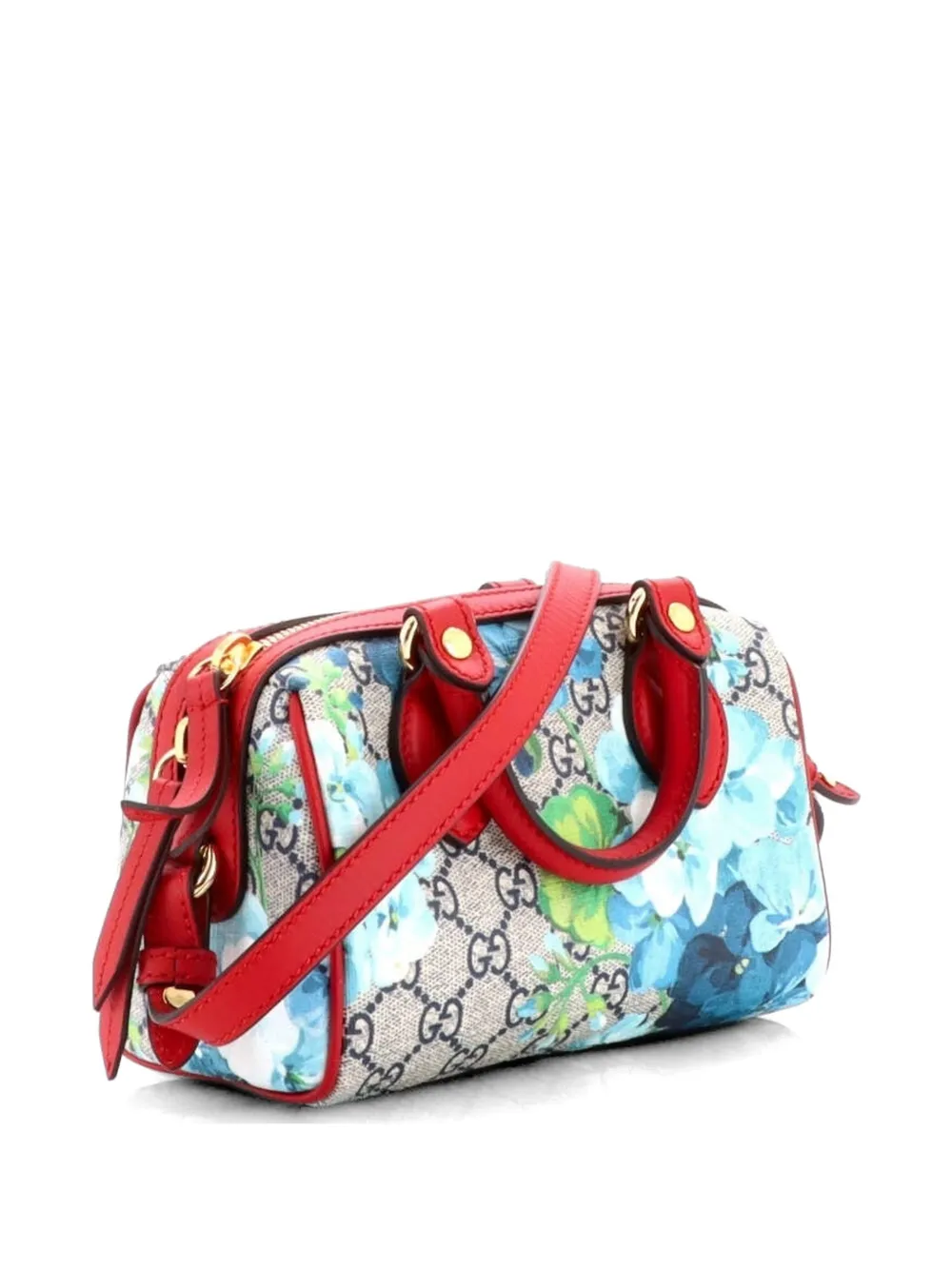 Convertible Boston Bag Blooms Print Gg Coated Canvas Nano Shoulder Bag