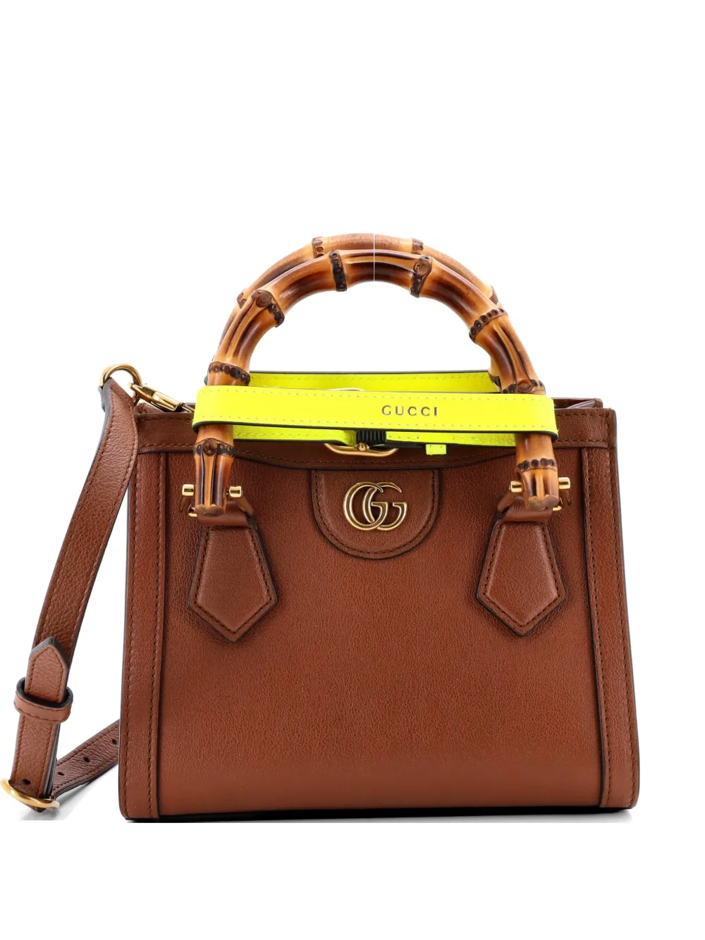 Gucci Pre-Owned Borsa a tracolla Diana NM Bamboo mini in pelle con manico - Marrone