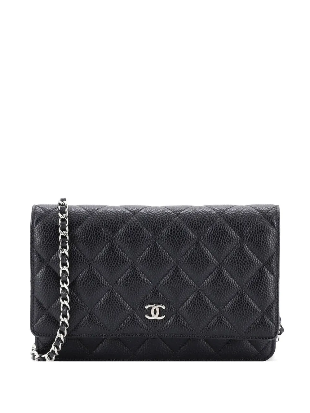 CHANEL Pre-Owned Borsa a tracolla in pelle Caviar trapuntata con catena - Nero