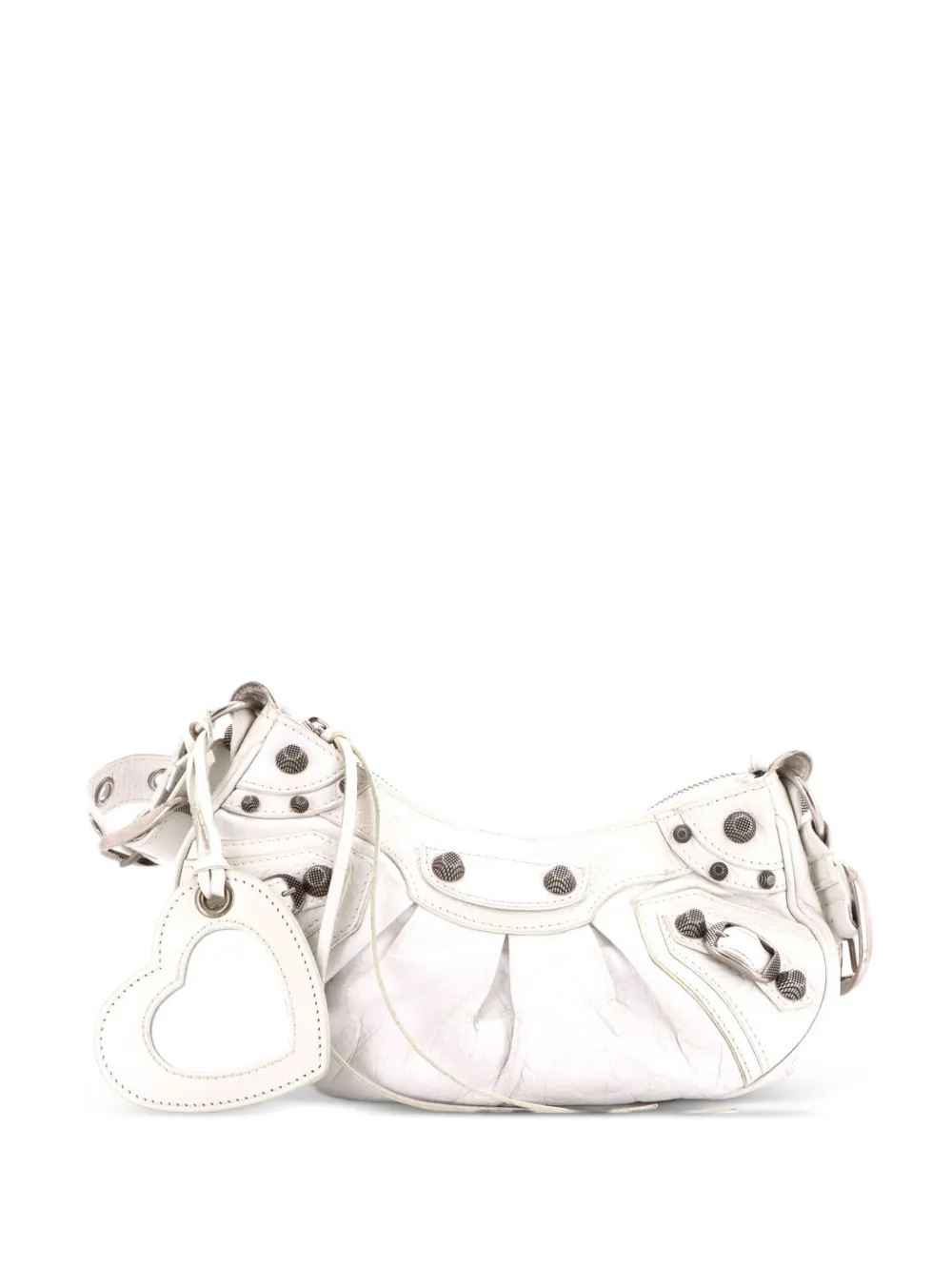 Balenciaga Pre-Owned Borsa a spalla Le Cagole XS in pelle con borchie - Bianco