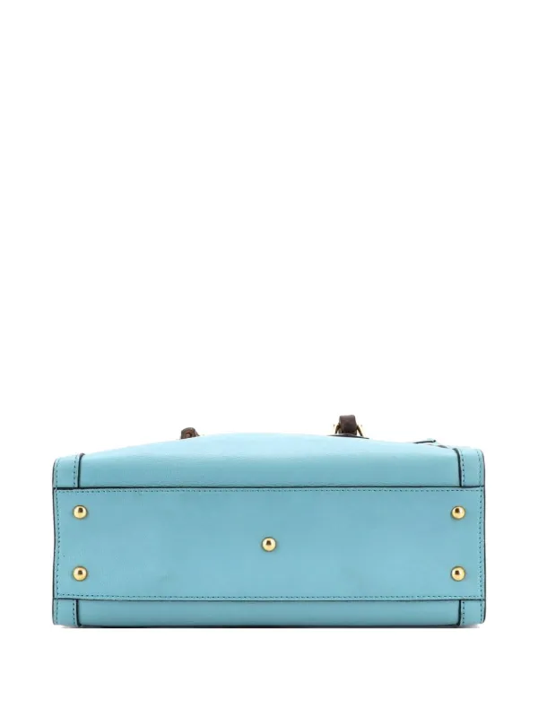 Gucci Pre-Owned ダイアナ NM バンブーハンドル レザー スモール Gucci 水色 バンブーハンドル ショルダーバッグ